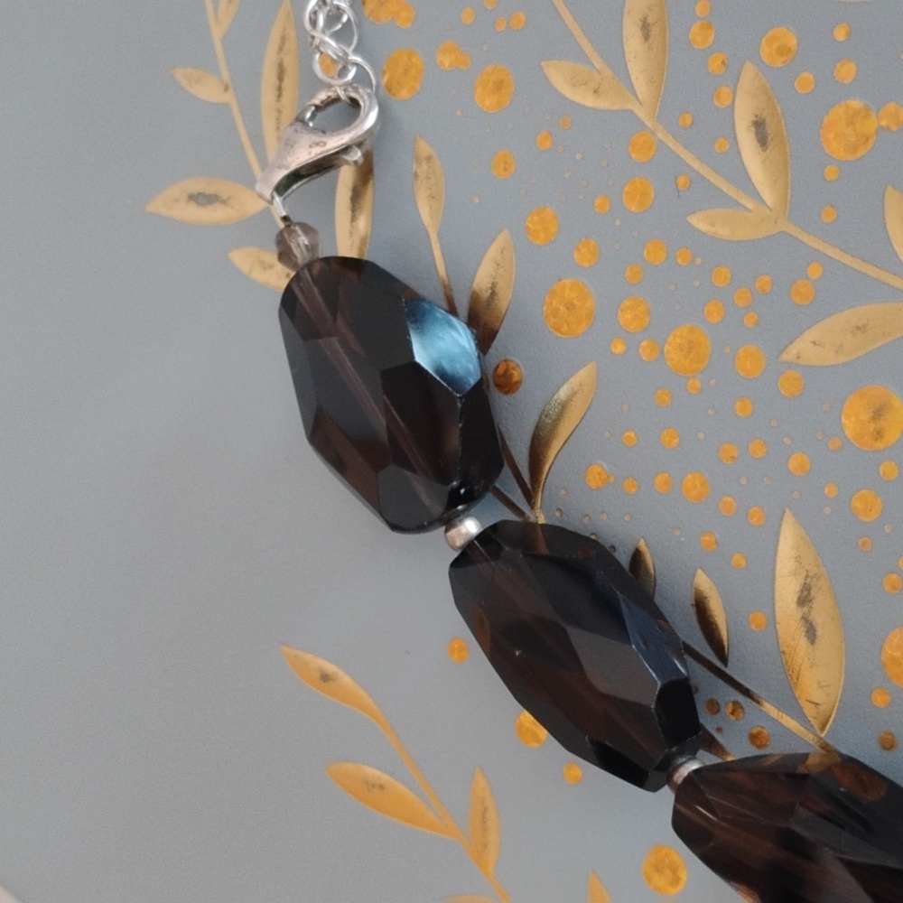 High Faceted Smoky Quartz Necklace - Picture 5 of 9